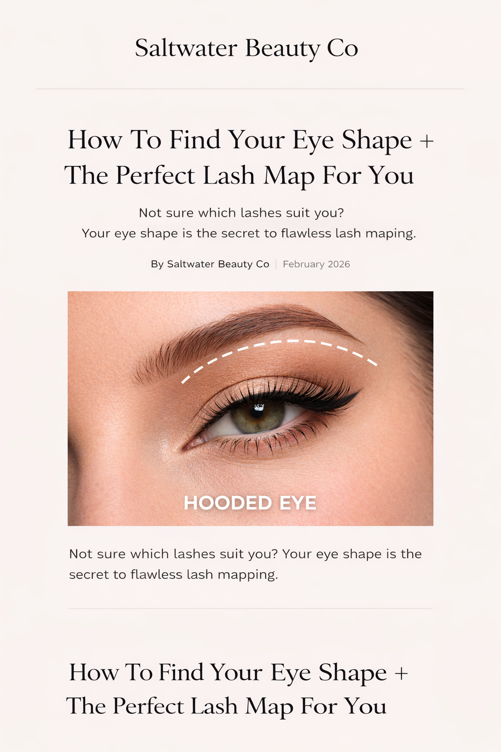 Best lash map for hooded eyes using Saltwater Beauty Co DIY lash extension kit.